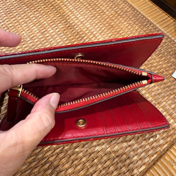 Best Price‼️Tory Burch Willa Medium Wallet 169924 Berry $270 - Picture 7 of 8